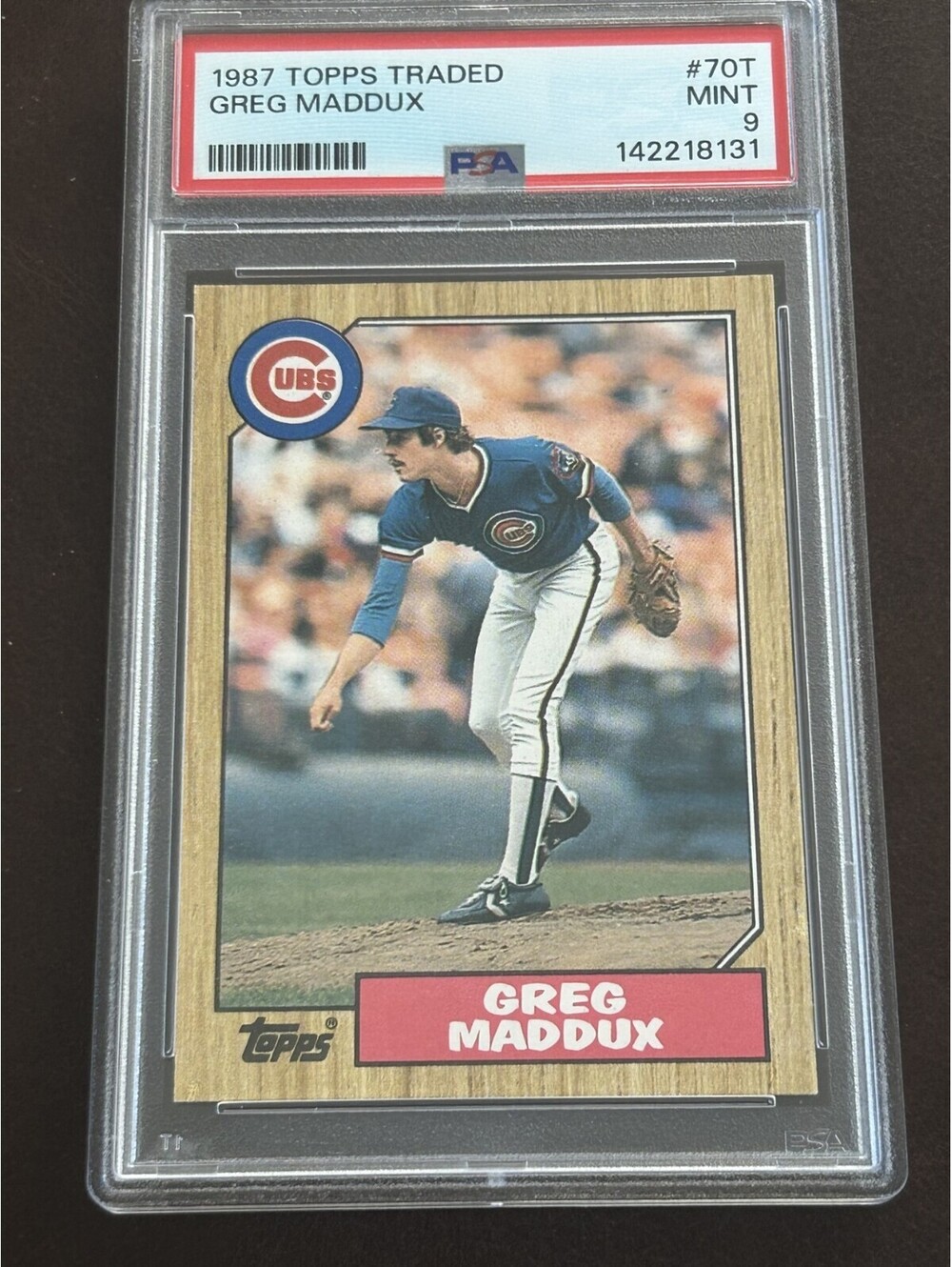 GREG MADDUX VINTAGE ROOKIE 1987 TOPPS TRADED #70T PSA GRADED MINT 9 RC